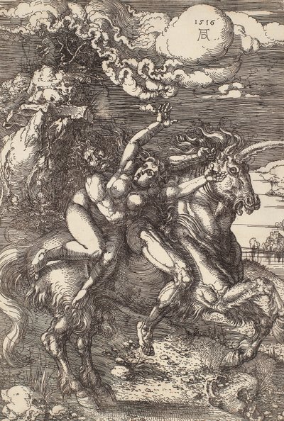 Abduction of Proserpine on a Unicorn by Albrecht Dürer